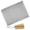 Stainless steel chainmail scrubber for cleaning cast iron before repair