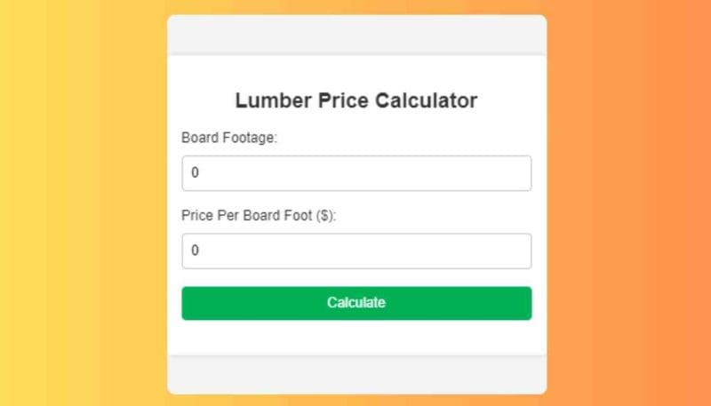 Lumber Price Calculator