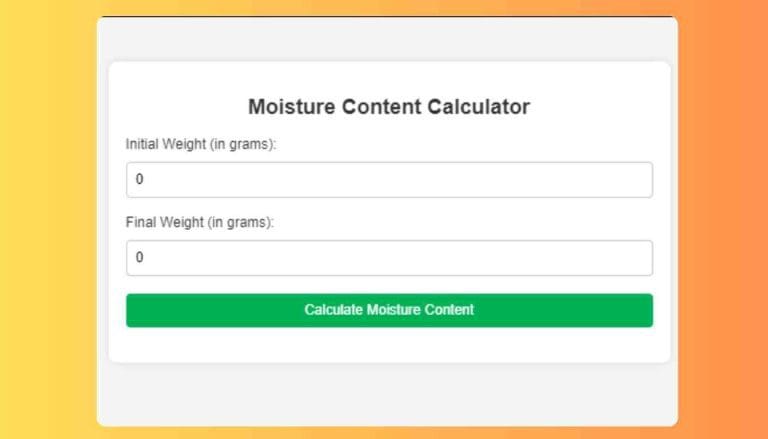 Moisture Content Calculator