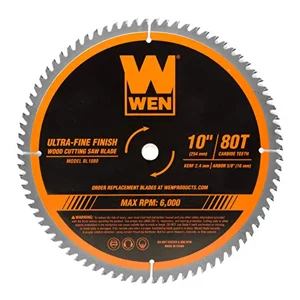 WEN BL1080 10-Inch 80-Tooth Carbide Saw Blade