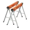 Folding metal sawhorses 2-pack with 2x4 bracket