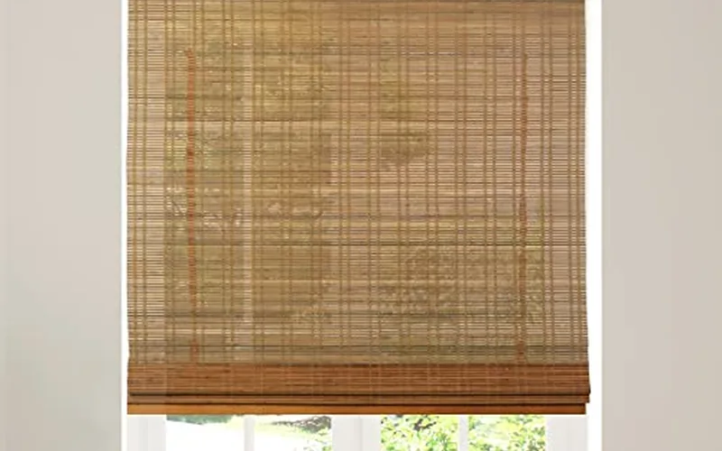 CALYX INTERIORS cordless bamboo roman shade blind in Ceylon Light Russet CALYX INTERIORS cordless bamboo roman shade blind in Ceylon Light Russet