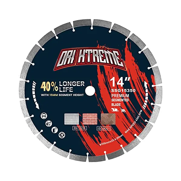 ORIXTREME 14-inch premium segmented diamond blade, EN 13236-certified, rated 4,365 max RPM