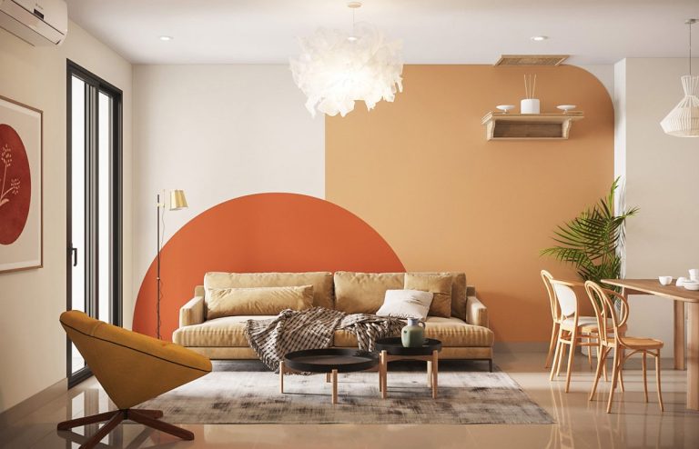Modern Living Room in Orange Color – Decor Tips & Ideas