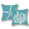 GOLIANDA coastal aqua teal turquoise coral throw pillow covers