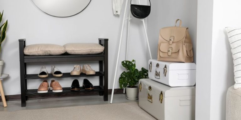 DIY Bench Shoe Storage