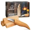BeaverCraft whittling kit for beginners with pre-cut wood blocks for engraving practice