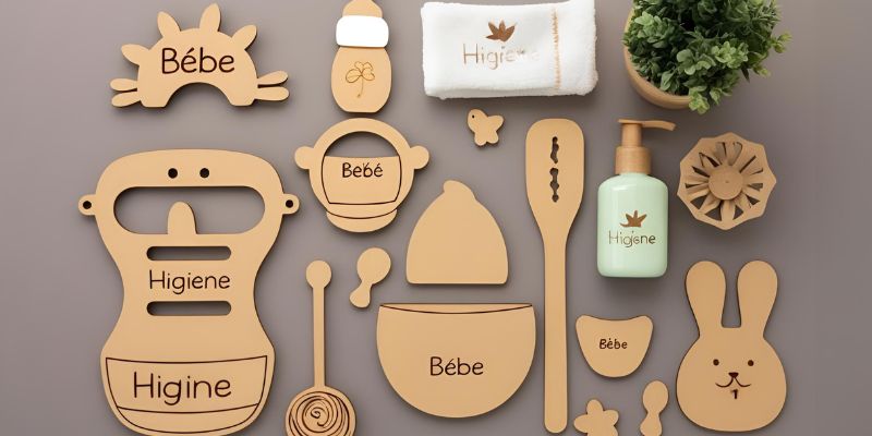 8 Kit Higiene Bebe MDF Crafts for Babies