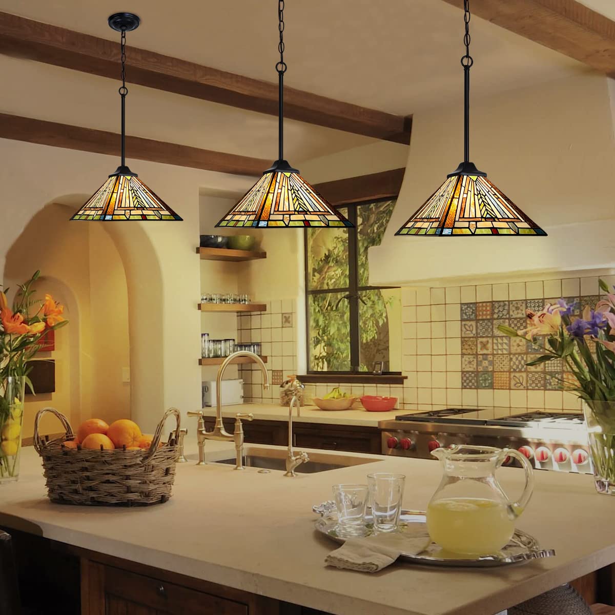 Tiffany Style Pendant Lights for Kitchen Island