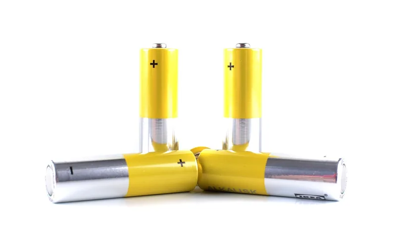 fresh AA batteries used to power an electronic deadbolt keypad