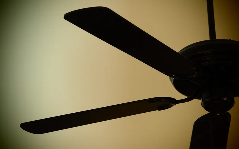 ceiling fan installed with remote control ceiling fan installed in a bedroom with remote control operation