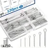 Stainless steel cotter pin assortment kit, 120-piece box