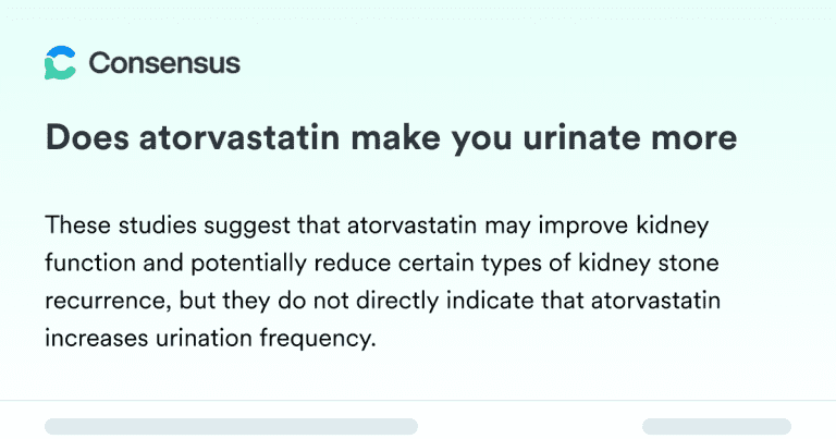 Does Atorvastatin Make You Urinate More