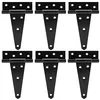 HILLMASTER 6 inch T-strap heavy duty shed door hinges, 6-pack