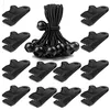 24-pack heavy duty tarp clips with bungee ball cords