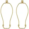 Brass 8 inch lamp harp 2-pack with saddle and finial