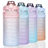 motivational water bottle with straw and time marker