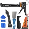 Caulk gun kit with caulk remover tool