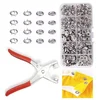 Metal snap buttons with snap pliers tool 100 set