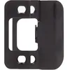 Adjustable matte black door strike plate