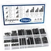 Roll pin and spring pin assortment set, steel, 230 pieces