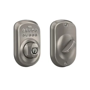 Schlage BE365 Plymouth Keypad Deadbolt, Satin Nickel