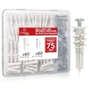 Self drilling drywall anchor and screw kit for mounting shelf brackets without a stud