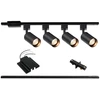 Hiiglxii 4-light LED track lighting kit with black 3.3 foot H track rail