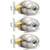 Probrico brushed nickel entry door knob 3-pack keyed alike