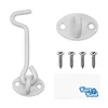 Kare and Kind white hook and eye latch with mounting screws
