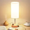 Fenmzee Bedside Table Lamp for Bedroom - Dimmable Touch, USB A+C, AC Outlet