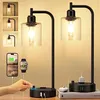 Industrial Bedside Lamps Set of 2, Fully Dimmable Desk Lamps for Bedroom