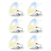 FREELICHT 6 pack 6 inch retrofit LED recessed lighting white