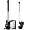 HAMITOR Stainless Steel Toilet Plunger & Brush Set