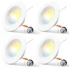Amico 4 pack 5 to 6 inch LED recessed lighting retrofit can light white