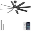 60 inch black ceiling fan with light for patio