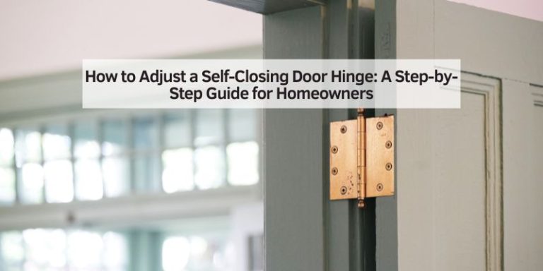How to Adjust a Self-Closing Door Hinge: A Step-by-Step Guide for Homeowners