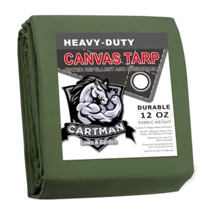 CARTMAN 10x12 ft 12 oz Heavy Duty Canvas Tarp