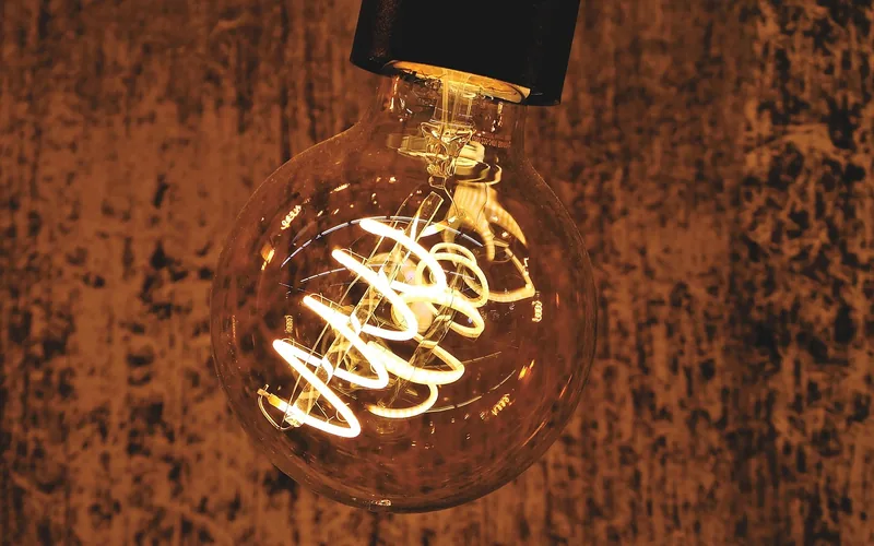 LED lamp showing bright glass bulb design bright LED lamp with visible glass and filament design