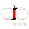 Manual siphon pump for draining leftover water from a locked washing machine
