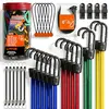 Bungee cord and tarp clip assortment jar with zip ties