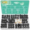 106-piece faucet washer assortment kit with flat and beveled rubber washers