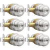 AEEKEL brushed nickel privacy door knob 6-pack