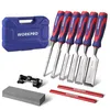 10 piece wood chisel set with sharpening stone