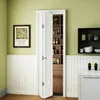 JUBEST 24 in. x 80 in. Bifold Closet Door, 2-Panel White Primed