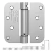 Brushed nickel self-closing spring loaded door hinge, adjustable tension