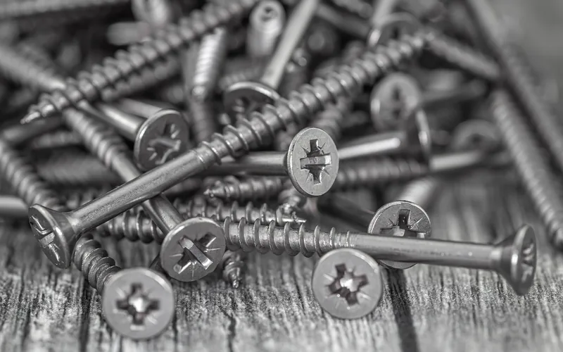 Stainless steel hex-head license plate screws of different lengths