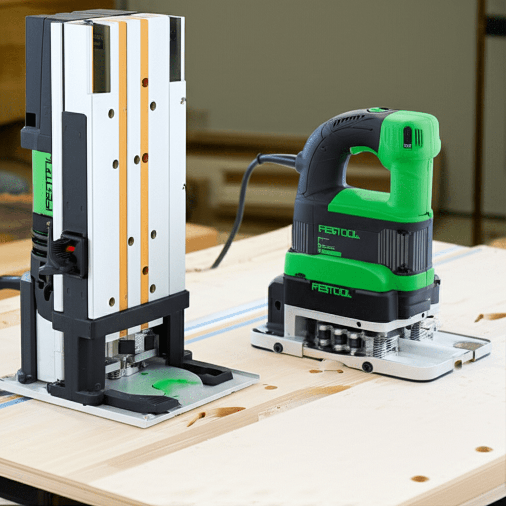 Generate a high-quality, relevant image prompt for an article about: Festool Domino 500 Vs 700: Esse