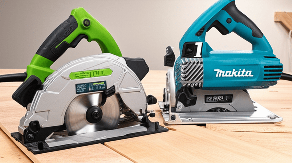 Generate a high-quality, relevant image prompt for an article about: Festool Track Saw vs Makita: Pr