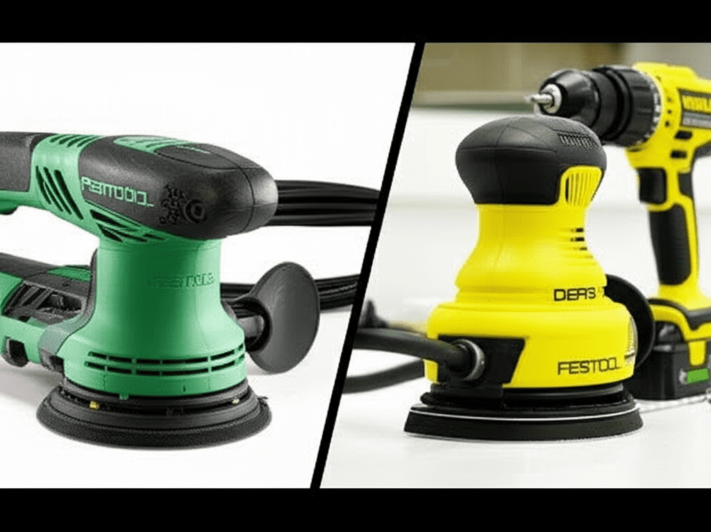 Generate a high-quality, relevant image prompt for an article about: Festool vs Mirka: Essential Too